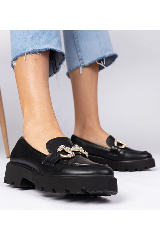 Melnas elegantas mokasīnas ar...