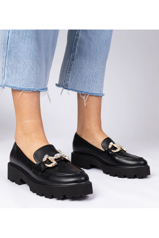 Melnas elegantas mokasīnas ar...