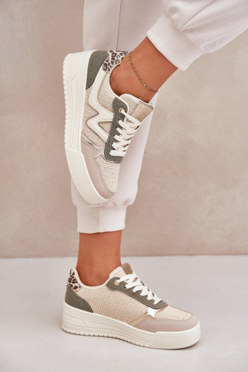 sporta apavi Sieviešu ar platformu ar leoparda kažokādas rakstu Zaļas krāsas Lorori