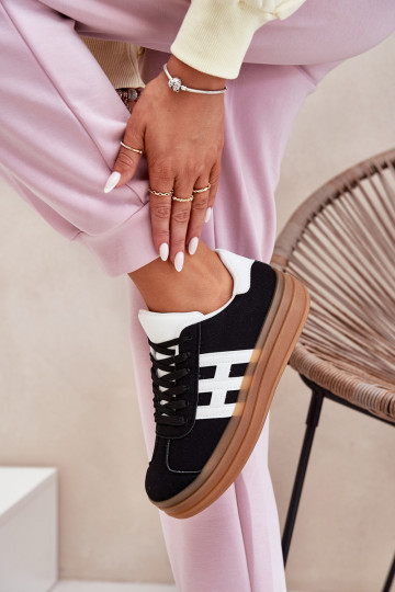 Sneakers modeļa apavi Sieviešu ar platformu melnas krāsas Syliyana 2