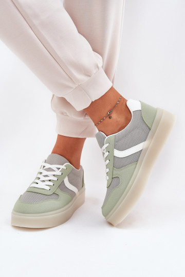 Zems Sneakers modeļa apavi Sieviešu ar platformu Zaļas krāsas Telmira