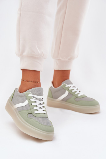 Zems Sneakers modeļa apavi Sieviešu ar platformu Zaļas krāsas Telmira 2