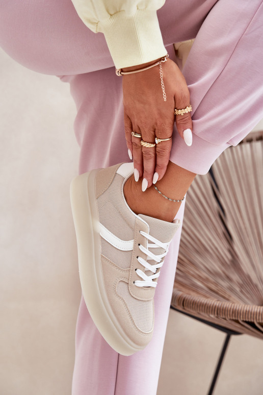 Zems Sneakers modeļa apavi Sieviešu ar platformu smilšu krāsas Telmira