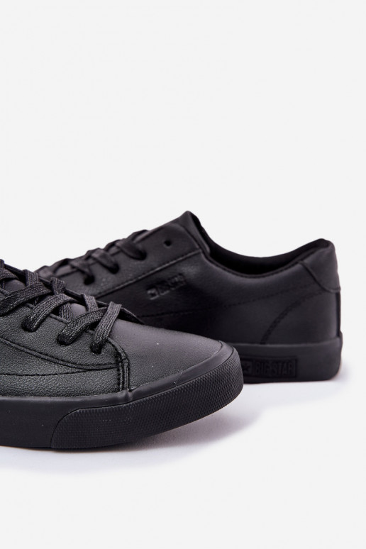 Vīriešiem Klasiska modeļa sporta apavi ar līdzenu zoli no eko ādas Big Star NN174252 melnas krāsas