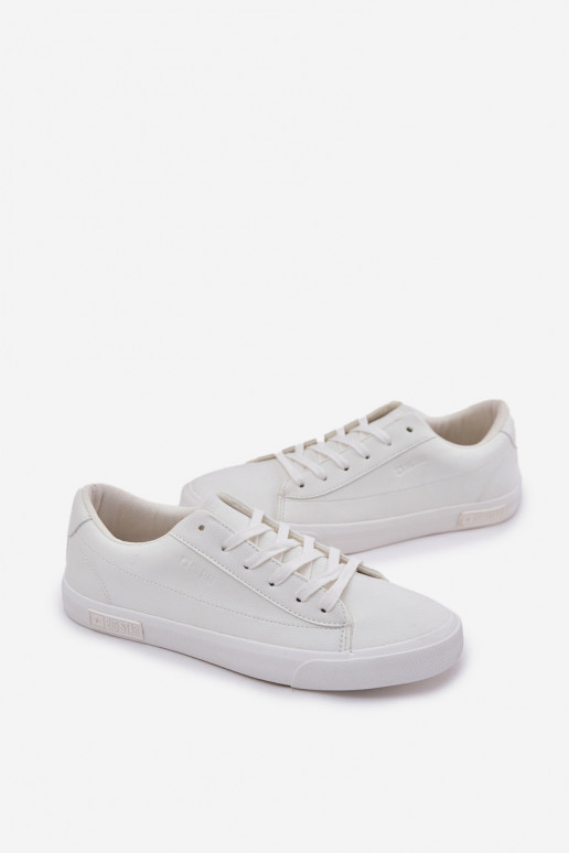 Vīriešiem Klasiska modeļa sporta apavi ar līdzenu zoli no eko ādas Big Star NN174250 baltas krāsas