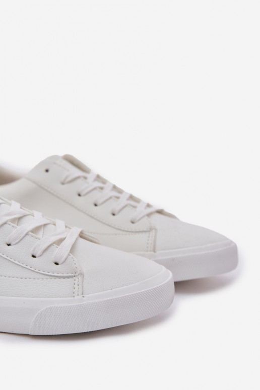 Vīriešiem Klasiska modeļa sporta apavi ar līdzenu zoli no eko ādas Big Star NN174250 baltas krāsas