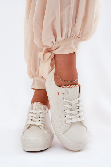 sieviešu puszābaki ar platformu no eko ādas Big Star RR274A297 Ziloņkaula krāsas 2