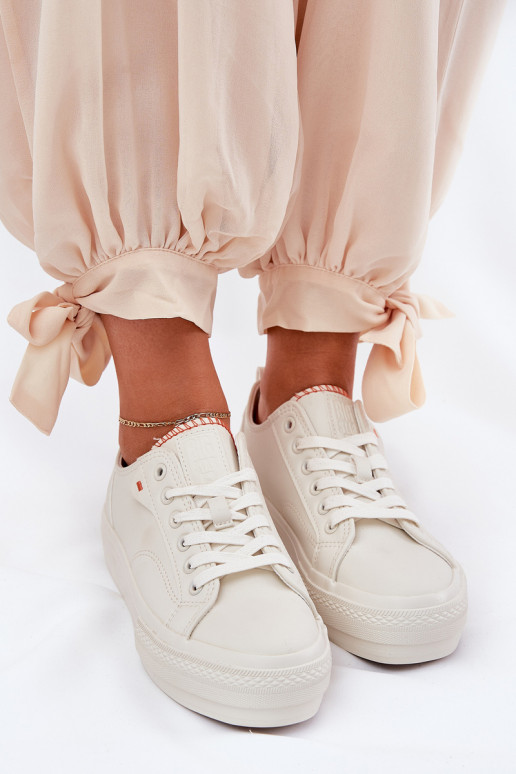 sieviešu puszābaki ar platformu no eko ādas Big Star RR274A297 Ziloņkaula krāsas sieviešu puszābaki ar platformu no eko ādas Big Star RR274A297 Ziloņkaula krāsas