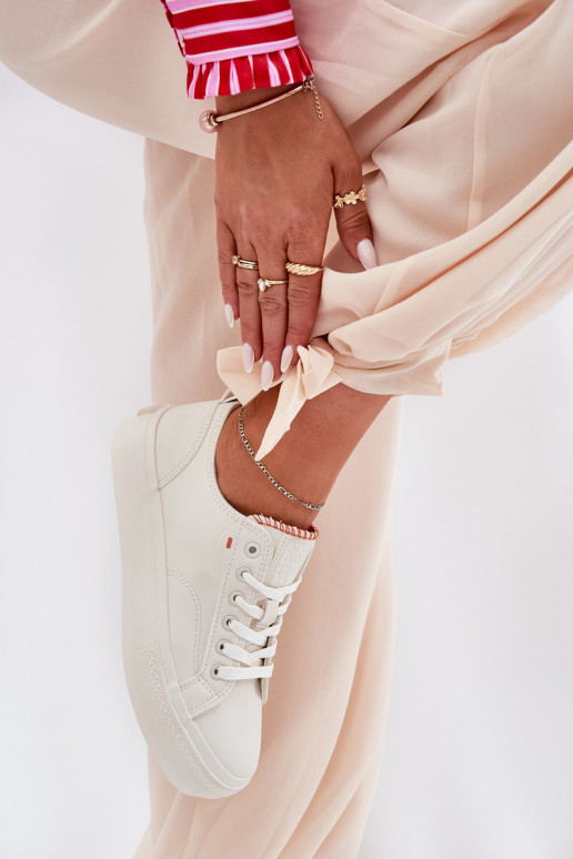 sieviešu puszābaki ar platformu no eko ādas Big Star RR274A297 Ziloņkaula krāsas sieviešu puszābaki ar platformu no eko ādas Big Star RR274A297 Ziloņkaula krāsas