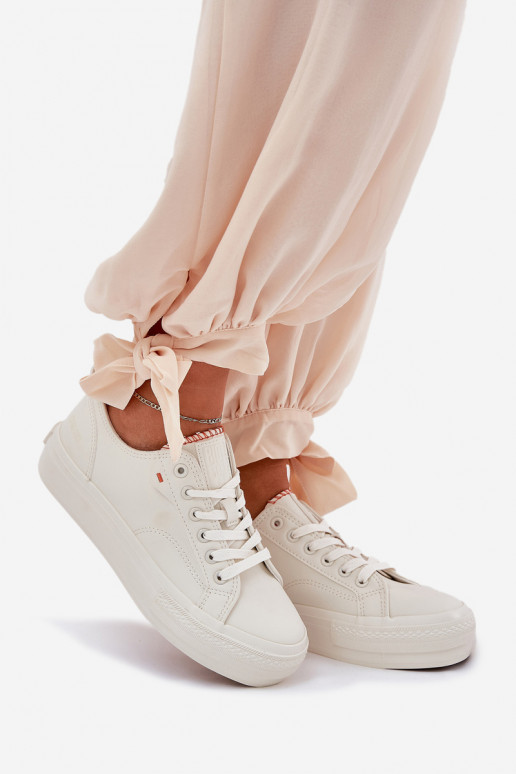 sieviešu puszābaki ar platformu no eko ādas Big Star RR274A297 Ziloņkaula krāsas sieviešu puszābaki ar platformu no eko ādas Big Star RR274A297 Ziloņkaula krāsas