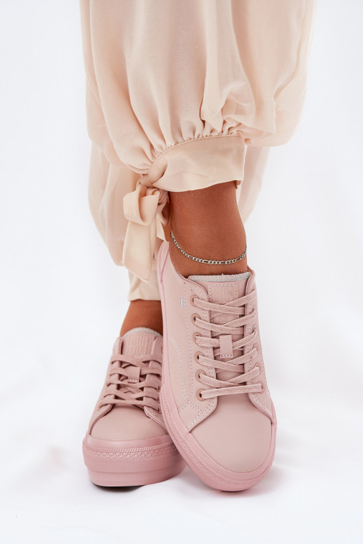 sieviešu puszābaki ar platformu no eko ādas Big Star RR274A294 Rozā krāsas