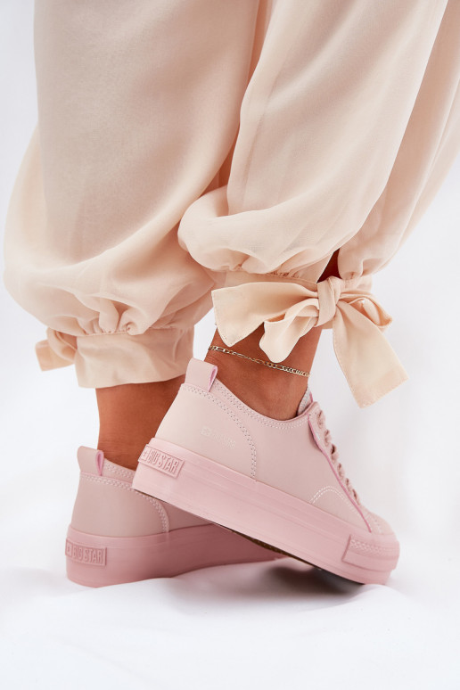 sieviešu puszābaki ar platformu no eko ādas Big Star RR274A294 Rozā krāsas