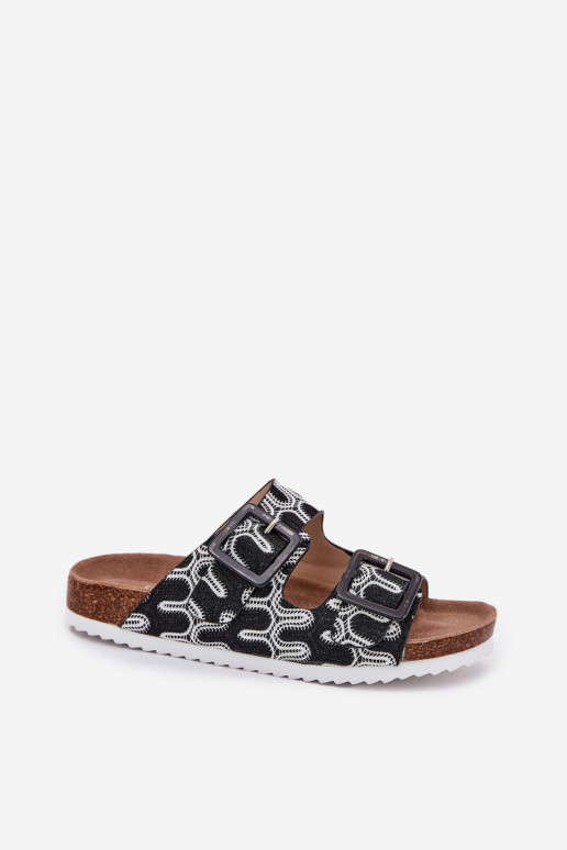 sieviešu čības ar sprādzēm Un mirdzēt S.Barski RB51-006 melnas krāsas sieviešu čības ar sprādzēm Un mirdzēt S.Barski RB51-006 melnas krāsas