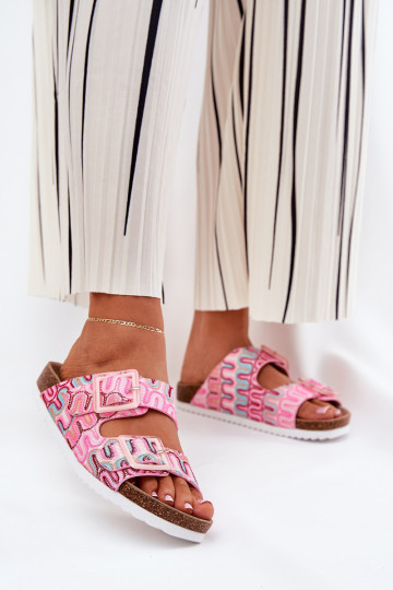 sieviešu čības ar sprādzēm Un mirdzēt S.Barski RB51-006 Rozā krāsas