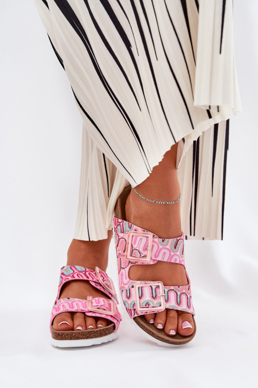 sieviešu čības ar sprādzēm Un mirdzēt S.Barski RB51-006 Rozā krāsas sieviešu čības ar sprādzēm Un mirdzēt S.Barski RB51-006 Rozā krāsas