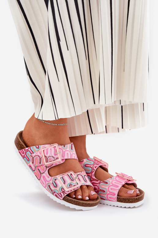 sieviešu čības ar sprādzēm Un mirdzēt S.Barski RB51-006 Rozā krāsas sieviešu čības ar sprādzēm Un mirdzēt S.Barski RB51-006 Rozā krāsas