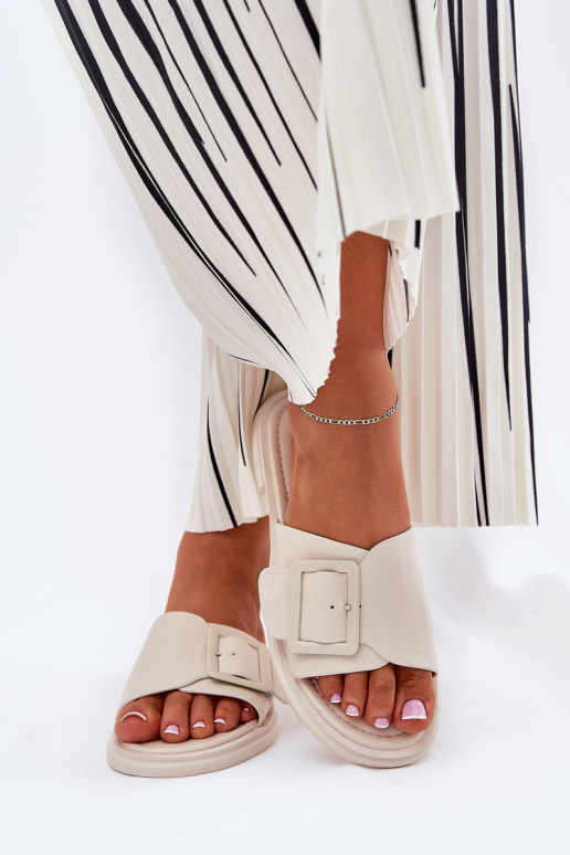 Čibas no dabīgas ādas Sieviešu ar sprādzēm D&A SJ2302-01 smilšu krāsas Čibas no dabīgas ādas Sieviešu ar sprādzēm D&A SJ2302-01 smilšu krāsas