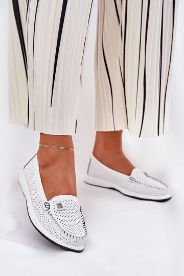 Āda sieviešu mokasīni S.Barski LR51-673 baltas krāsas 2