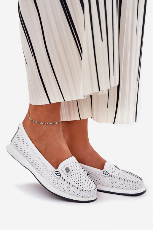 Āda sieviešu mokasīni S.Barski LR51-673 baltas krāsas