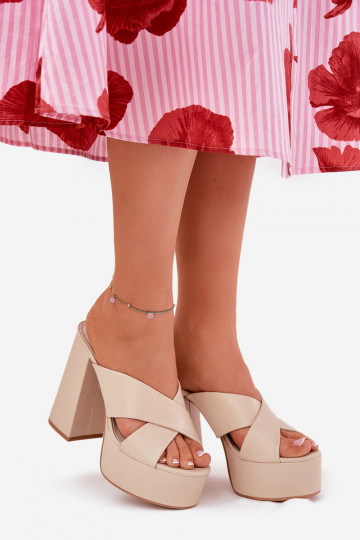 sieviešu čības ar platformu I Post smilšu krāsas Lenobos 2