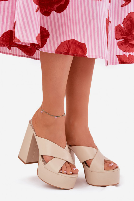 sieviešu čības ar platformu I Post smilšu krāsas Lenobos