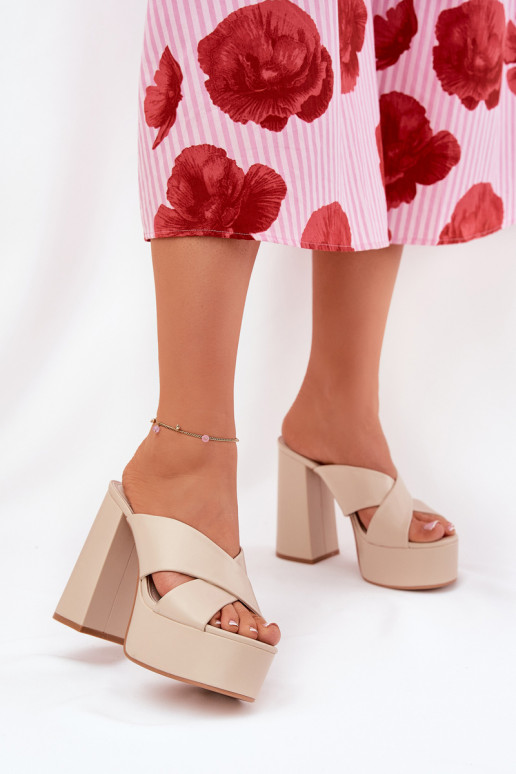 sieviešu čības ar platformu I Post smilšu krāsas Lenobos