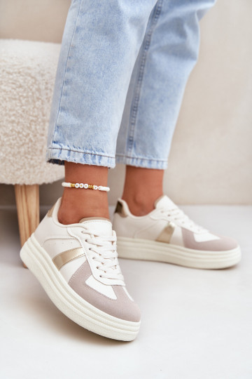 Eko Āda Sneakers modeļa apavi Sieviešu ar platformu smilšu krāsas Goriette 2