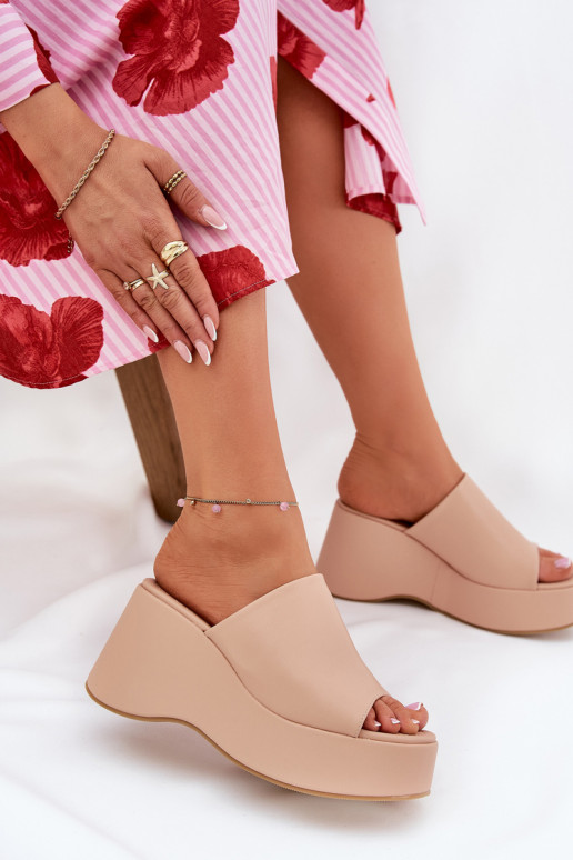 Eko Čibas no dabīgas ādas Sieviešu ar platformu I Koturnie smilšu krāsas Kisoffi