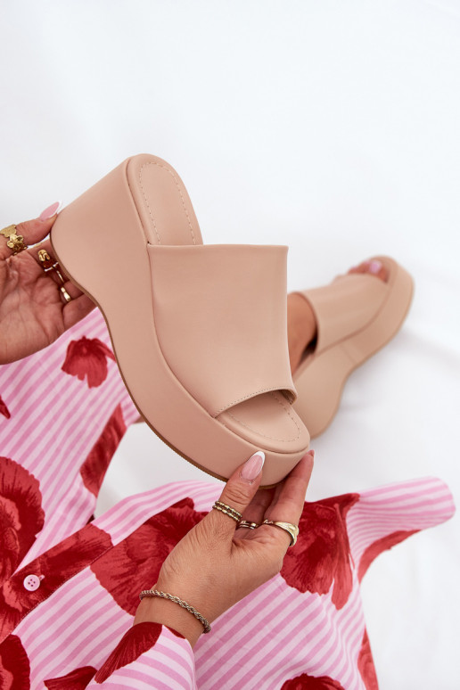 Eko Čibas no dabīgas ādas Sieviešu ar platformu I Koturnie smilšu krāsas Kisoffi