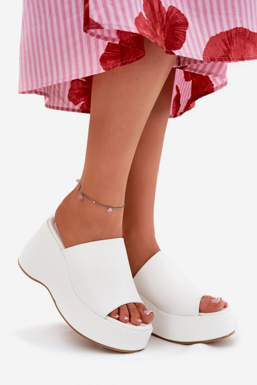 Eko Čibas no dabīgas ādas Sieviešu ar platformu I Koturnie baltas krāsas Kisoffi