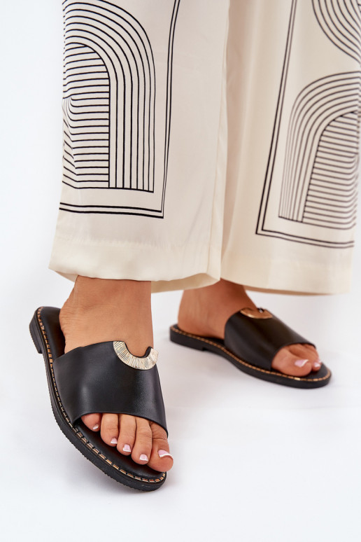 sieviešu čības Eko Āda Ar greznui Detalami melnas krāsas Mevith