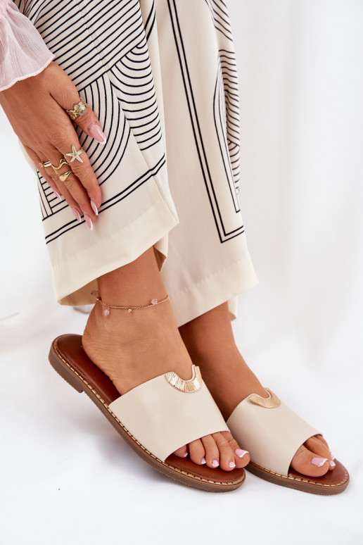 sieviešu čības Eko Āda Ar greznui Detalami smilšu krāsas Mevith