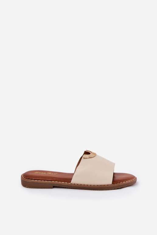 sieviešu čības Eko Āda Ar greznui Detalami smilšu krāsas Mevith