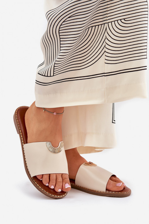 sieviešu čības Eko Āda Ar greznui Detalami smilšu krāsas Mevith