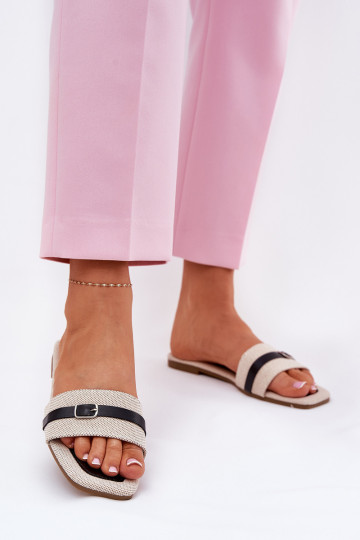 zempapēžu sieviešu čības ar siksniņām I ar sprādzītēm smilšu krāsas-melnas krāsas Zilina 2