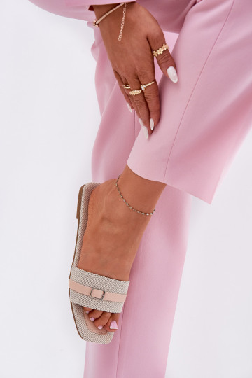 zempapēžu sieviešu čības ar siksniņām I ar sprādzītēm smilšu krāsas Zilina 2