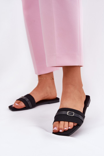 zempapēžu sieviešu čības ar siksniņām I ar sprādzītēm melnas krāsas Zilina