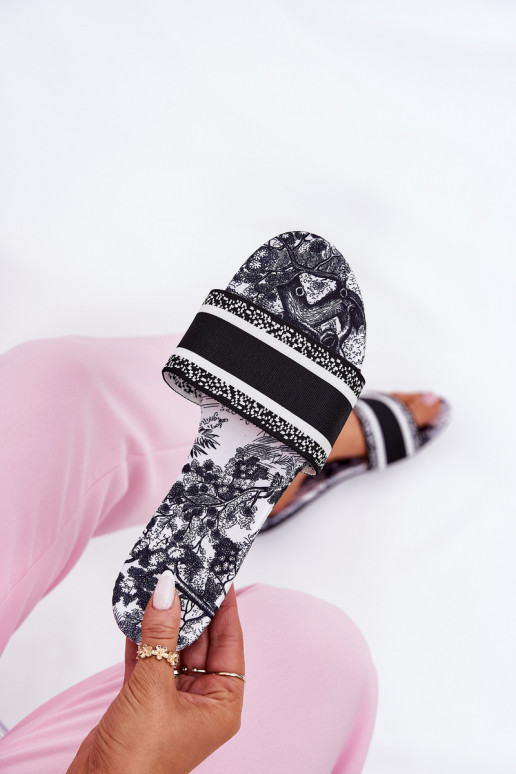 Rakstaina zempapēžu sieviešu čības melnas krāsas Leysi