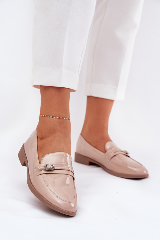 Lakoti mokasīni Sieviešu dekorēti ar sprādzītēm smilšu krāsas Mollan