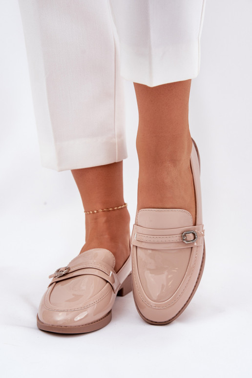 Lakoti mokasīni Sieviešu dekorēti ar sprādzītēm smilšu krāsas Mollan