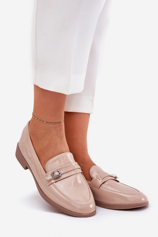 Lakoti mokasīni Sieviešu dekorēti ar sprādzītēm smilšu krāsas Mollan