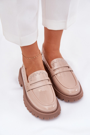 sieviešu mokasīni Laque Ar Dekorāciju smilšu krāsas Ieslēgtsllae
