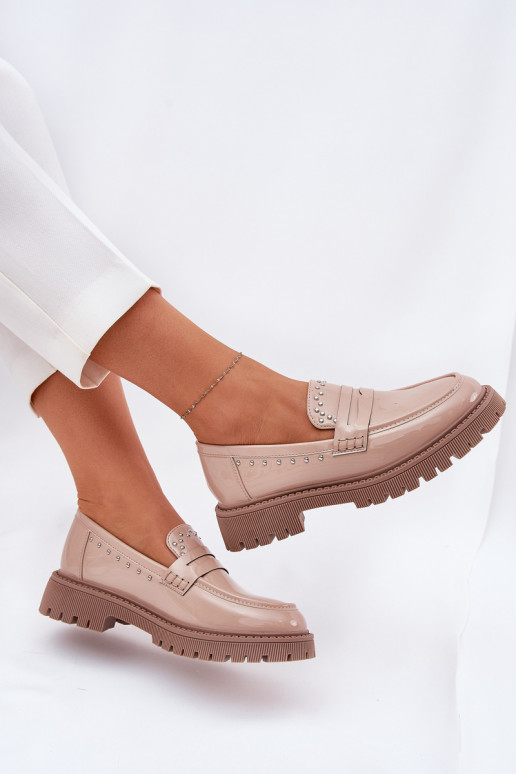 sieviešu mokasīni Laque Ar Dekorāciju smilšu krāsas Ieslēgtsllae