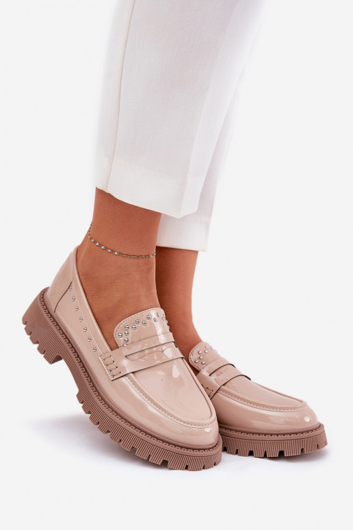 sieviešu mokasīni Laque Ar Dekorāciju smilšu krāsas Ieslēgtsllae