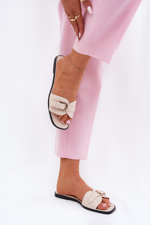 zempapēžu sieviešu čības Ar zelta sprādzi smilšu krāsas Esiobb