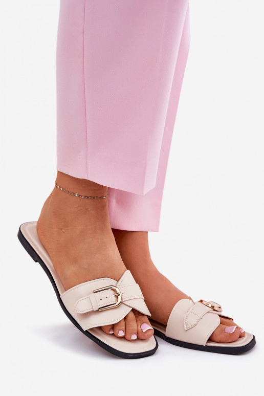 zempapēžu sieviešu čības Ar zelta sprādzi smilšu krāsas Esiobb