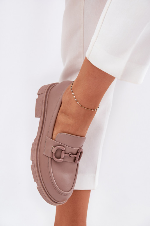 sieviešu mokasīni Eko Āda Ar greznu Detalem Haki krāsas Seftass