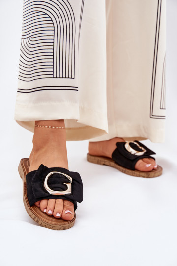 zempapēžu sieviešu čības Ar greznu Detalem melnas krāsas Nellodra