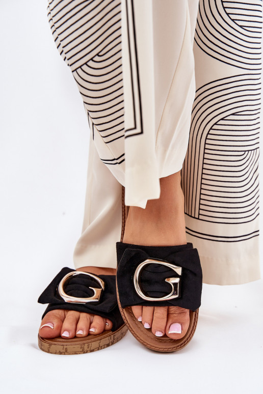 zempapēžu sieviešu čības Ar greznu Detalem melnas krāsas Nellodra