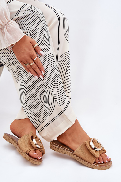 zempapēžu sieviešu čības Ar greznu Detalem brūnas krāsas Nellodra